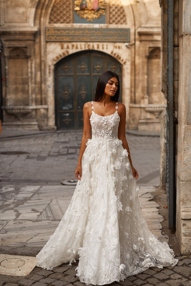 Esen 3D Floral Bridal Gown | Afterpay ...